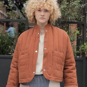 Kordal Cropped Quilted Jacket - Clay